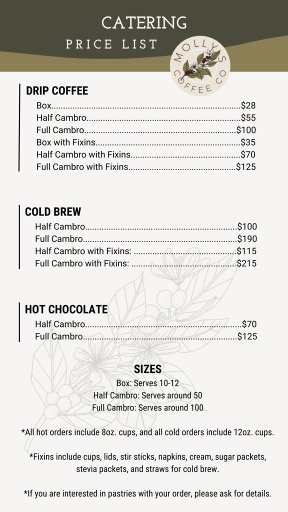 Catering Price List